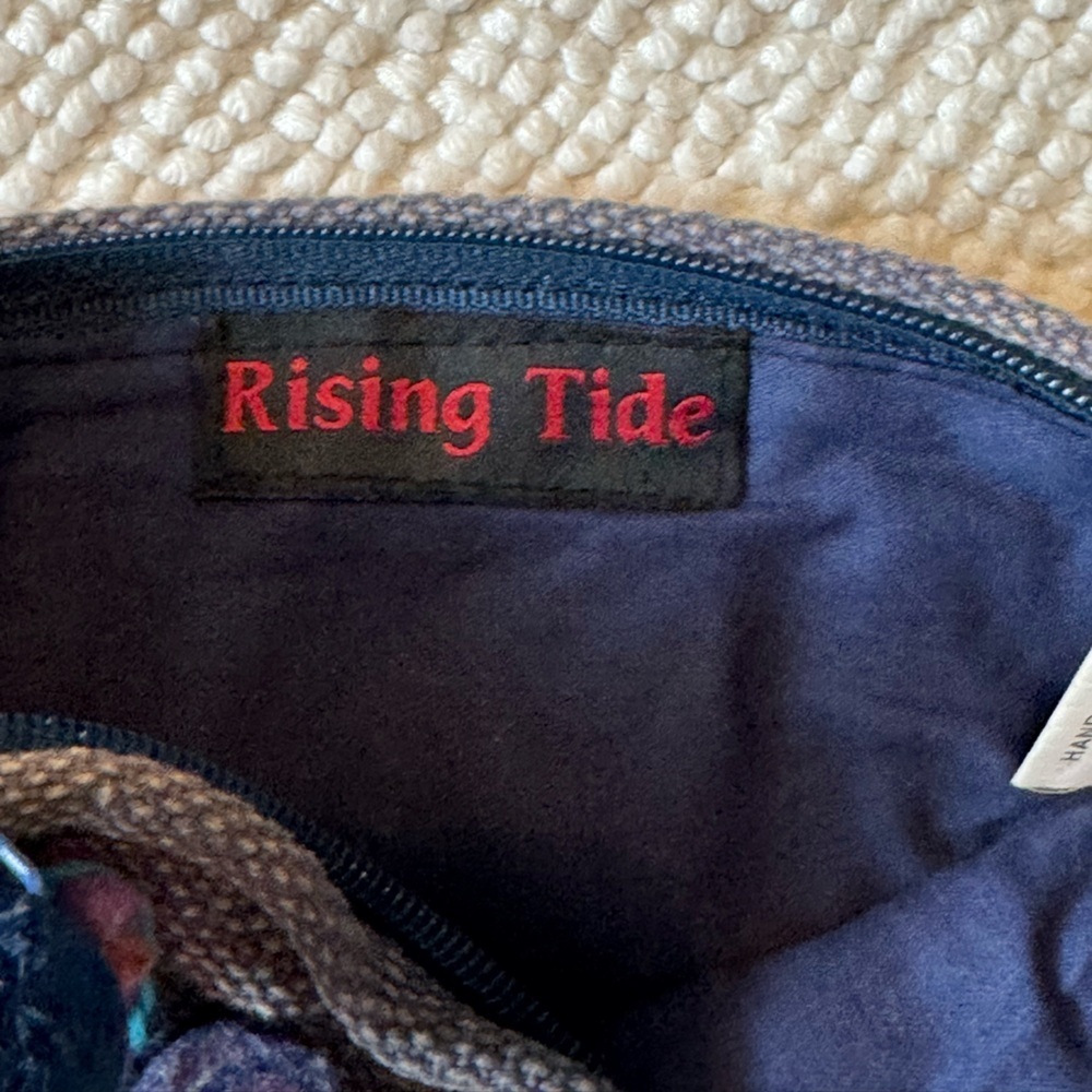 Rising Tide Felted Wool Clutch Pouch Floral Boho Artisan Nepal - Picture 5 of 5